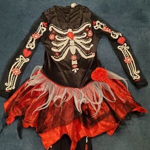 Skeleton Heart Kids Costume - Black and Red